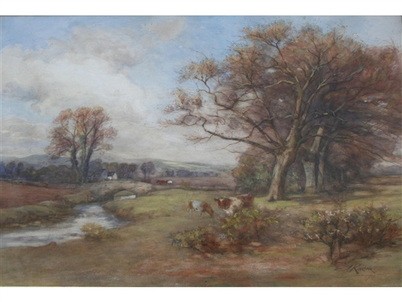 A SCOTTISH MEADOW, AUTUMN by James Scott Kinnear, 1901