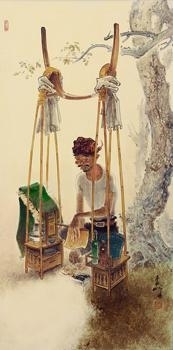 Satay Vendor by Lee Man Fong