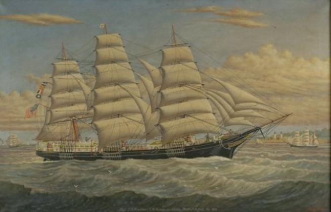 Artwork by Percy Sanborn, Clipper Ship P.R. Hazeltine, Made of Oil on canvas