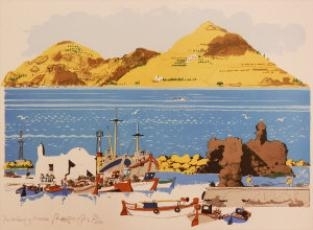 The Harbour of Naousz by Paul Hogarth