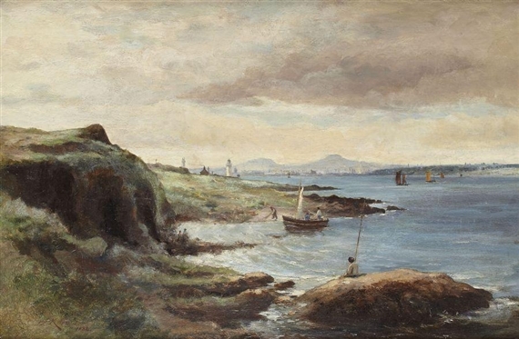 DUNDEE FROM TAYPORT, FIFE by James Scott Kinnear, 1882