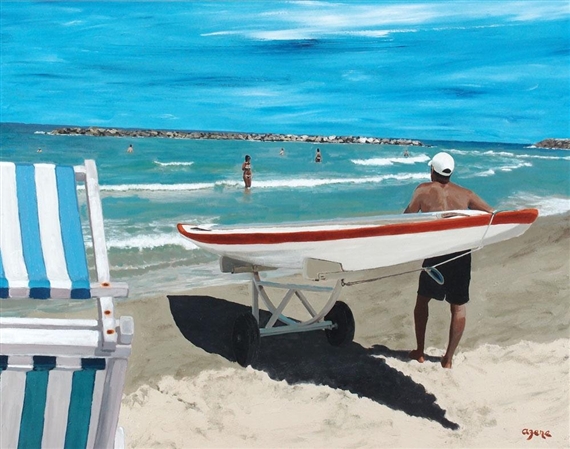 Hasake on Tel Aviv Beach by Arie Azene