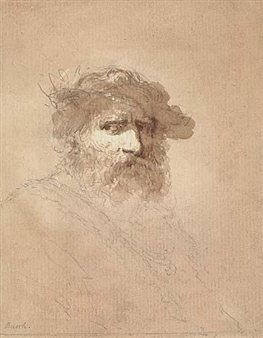 Head of a Bearded Old Man with a Cap - Benediktus Busch