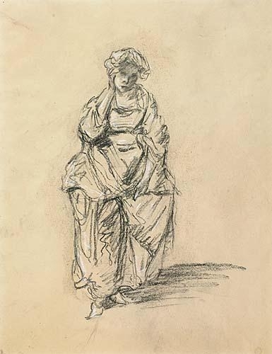 Study of a Standing Woman by Jean-Baptiste Greuze