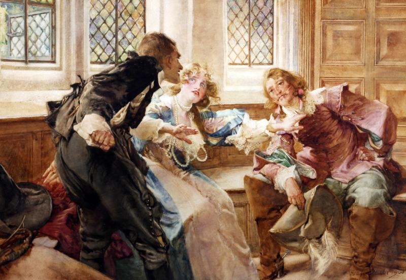 Artwork by Edgar Bundy, The Peacemaker, Made of watercolour