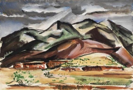Artwork by Charles Alston, Untitled (Californian Landscape), Made of Gouache, watercolor and pencil on wove paper