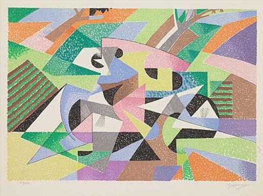 Artwork by Gino Severini, Le Cycliste, Made of Color lithograph