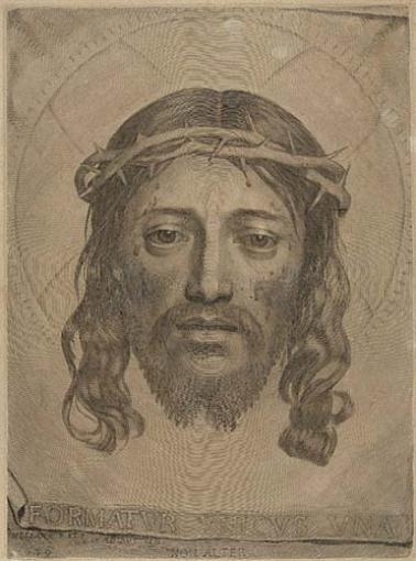Le Sainte Face (Veronica's Veil) by Claude Mellan, 1649