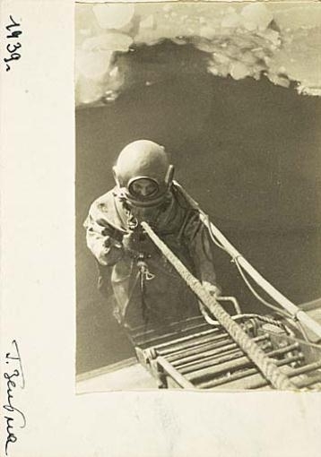 Deep Sea Diver Entering Icy Water by Georgi Zelma, 1939