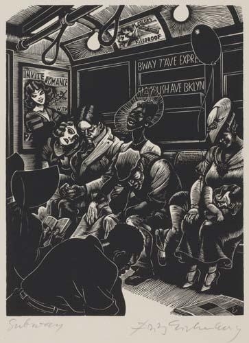 Subway by Fritz Eichenberg, 1934