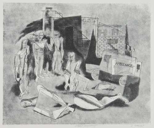 Street Accident by Clare Mahl Moore, circa 1935