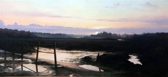 Sunset Over Fringinlhoe Marshes by Christine Slade, 1992