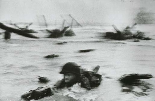 D-Day Invasion, Omaha Beach, Normandy Coast by Robert Capa, 1970