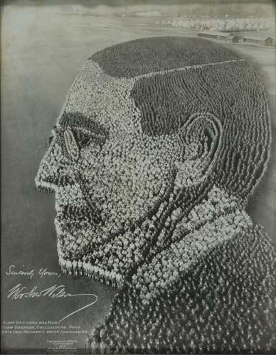 Woodrow Wilson, 21,000 Officers and Men, Camp Sherman, Chillicothe, Ohio by Arthur Mole, John Thomas, 1918