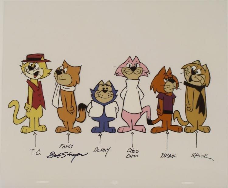 Artwork by Bob Singer, Top Cat & Friends, Made of hand-painted, with peg holes along the bottom edge