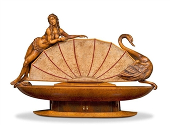 Important banc en loupe d'amboine - Francois-Rupert Carabin