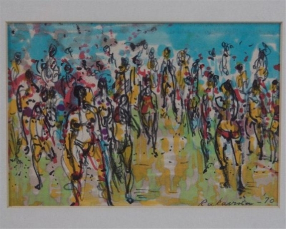Robert Rukavina | Beach crowd (1970) | MutualArt