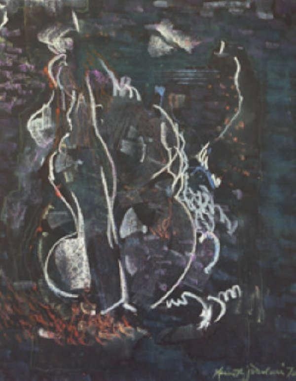 Artwork by Kenneth J. Dolan, Abstract composition, Made of Chalk on paper