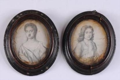 2 Works: Portraits of A Lady and A Gentleman - T. Robins