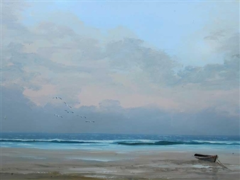 Beachscape with Boat - Johan Maneveldt