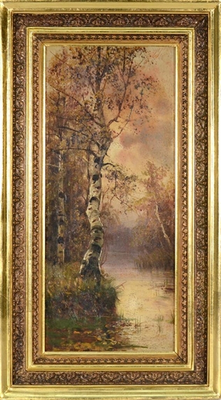 Birch Trees by the River by Georgii Zakharovitch Bashindzhagian, 1912