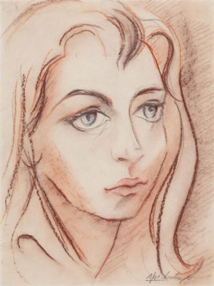 Retrato de Mujer Joven (portrait of a woman) - Lino Enea Spilimbergo