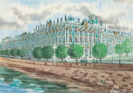 Dimitri Semakov | View of the Winter Palace, Hermitage Museum, St ...