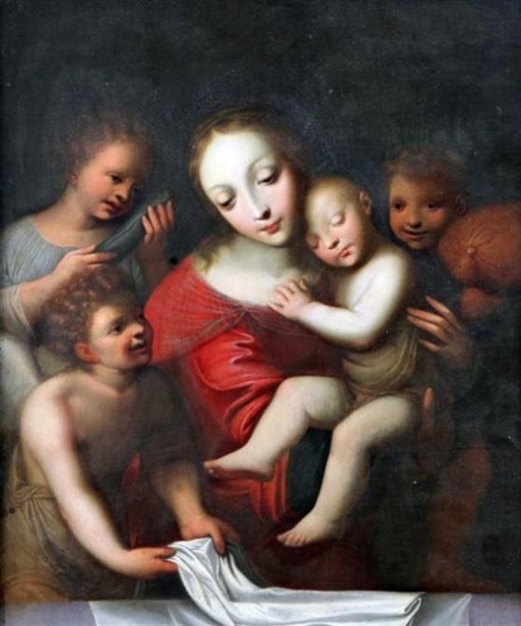 Bernardino Luini | Madonna and child with attendants | MutualArt