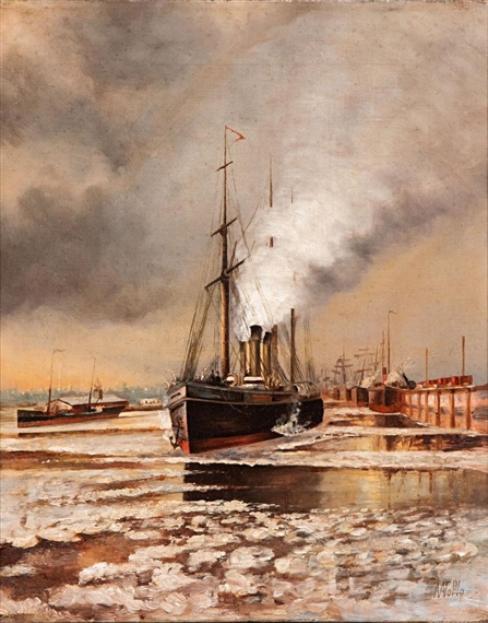 Port Scene by Lev Felixovich Lagorio