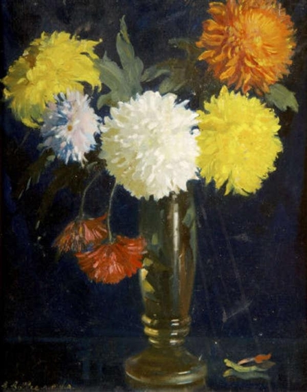 Still Life with Chrysanthemums by George Collie