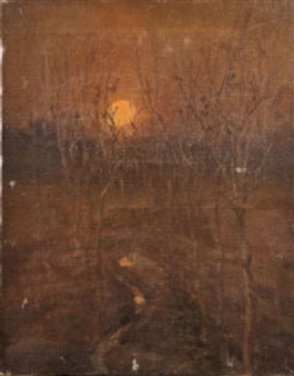 Wooded Landscape by Sunset - Emil Hirshfield