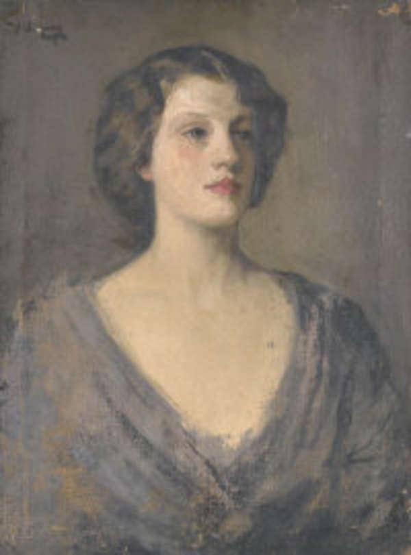 Artwork by John Lavery, Portrait of a Lady, Made of Oil on canvas