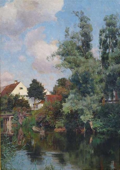 Bavarian landscape at Amper river by Bernhard Buttersack, 1893