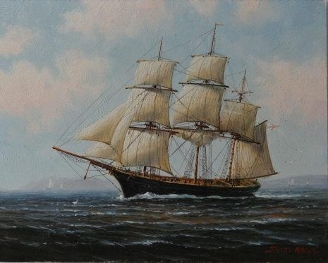 James Hardy | Merchant Barque ship off coast | MutualArt