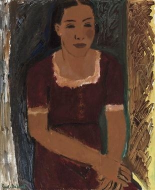 Girl in a Red Dress by Gustave de Smet, 1938