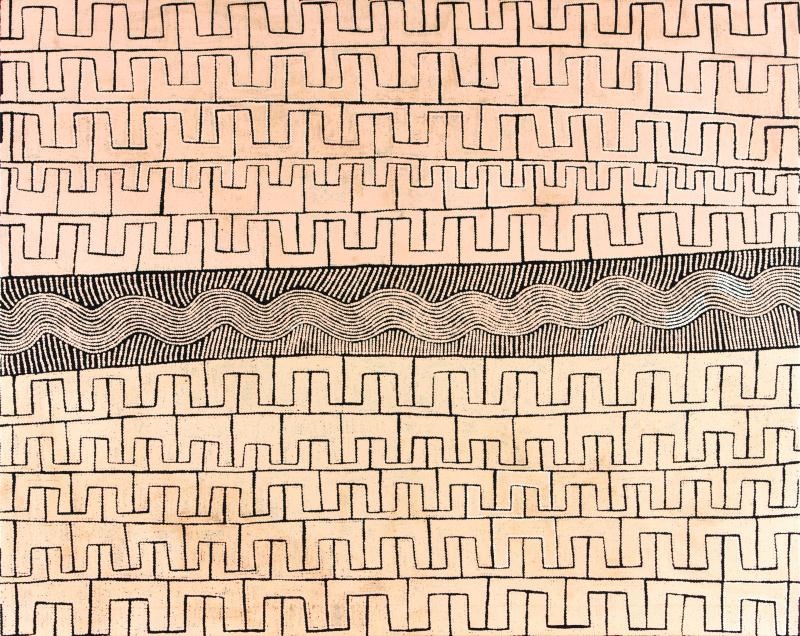 Artwork by Ray James Tjangala, Untitled, Made of synthetic polymer paint on linen