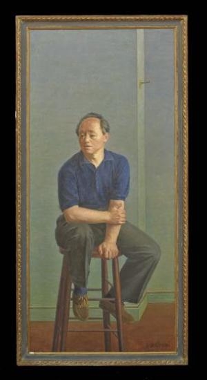 Artwork by Alfred Crimi, Portrait of the Artist Chen Chi, Made of oil on canvas