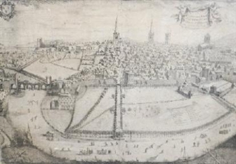 Prospect of the town of Shrewsbury taken as is appeared in The Great Frost 1739 - John Geraldino