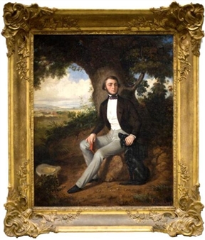 Aristocrat with his dog - Frédéric Goupil