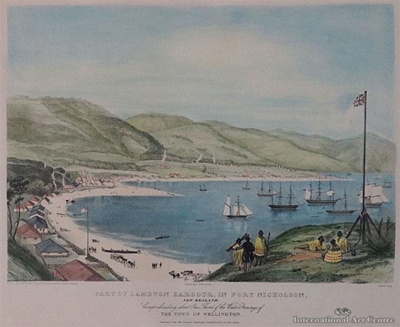 Part of Lambton Harbour, in Port Nicholson, New Zealand, Comprehending about one third of the water frontage of the town of Wel by Charles Heaphy