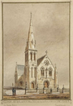 West Front of the Catholic Church, Listowel (Showing New Tower & Spire) - J. Hevey