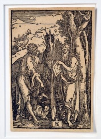 St. John the Baptist and St. Onuphrius In the Wilderness (Schoch, 135; Hollstein 230; Bartsch, 139) by Albrecht Dürer, circa 1596-1600