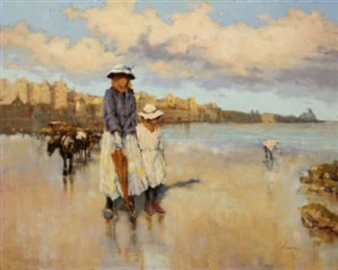 Afternoon Stroll on the Beach - Ken Moroney