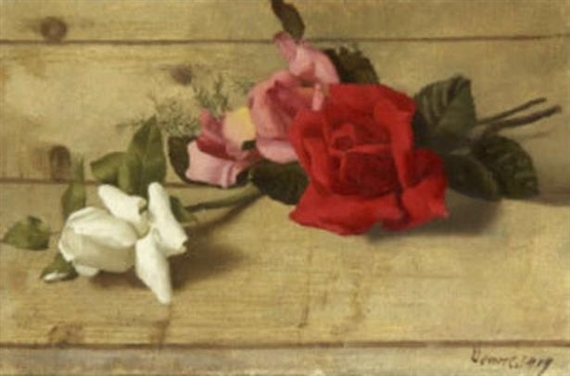 Still Life with Roses on a Table