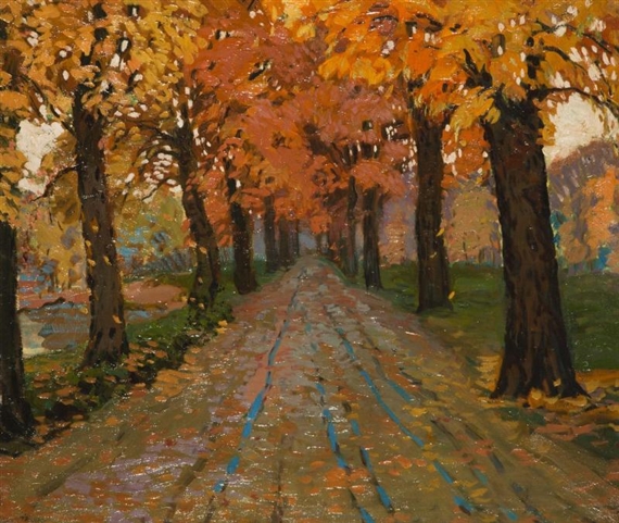 An Alley in Autumn by Robert F. Wacík, 1911