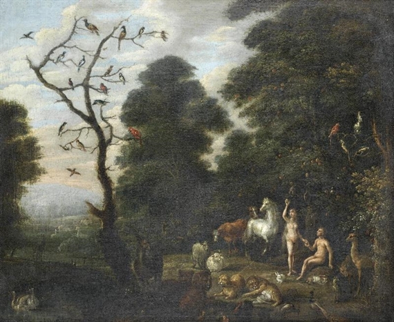 Jacob Bouttats | Adam and Eve in the Garden of Eden | MutualArt