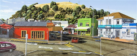 View of Mt Eden from Ngaruhoe Street by George Baloghy
