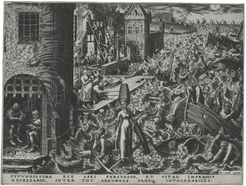 Artwork by Pieter Brueghel the Elder, 4 Works: The Seven Virtues: Hope; Charity; Fortitude; Temperance, Made of Engraving