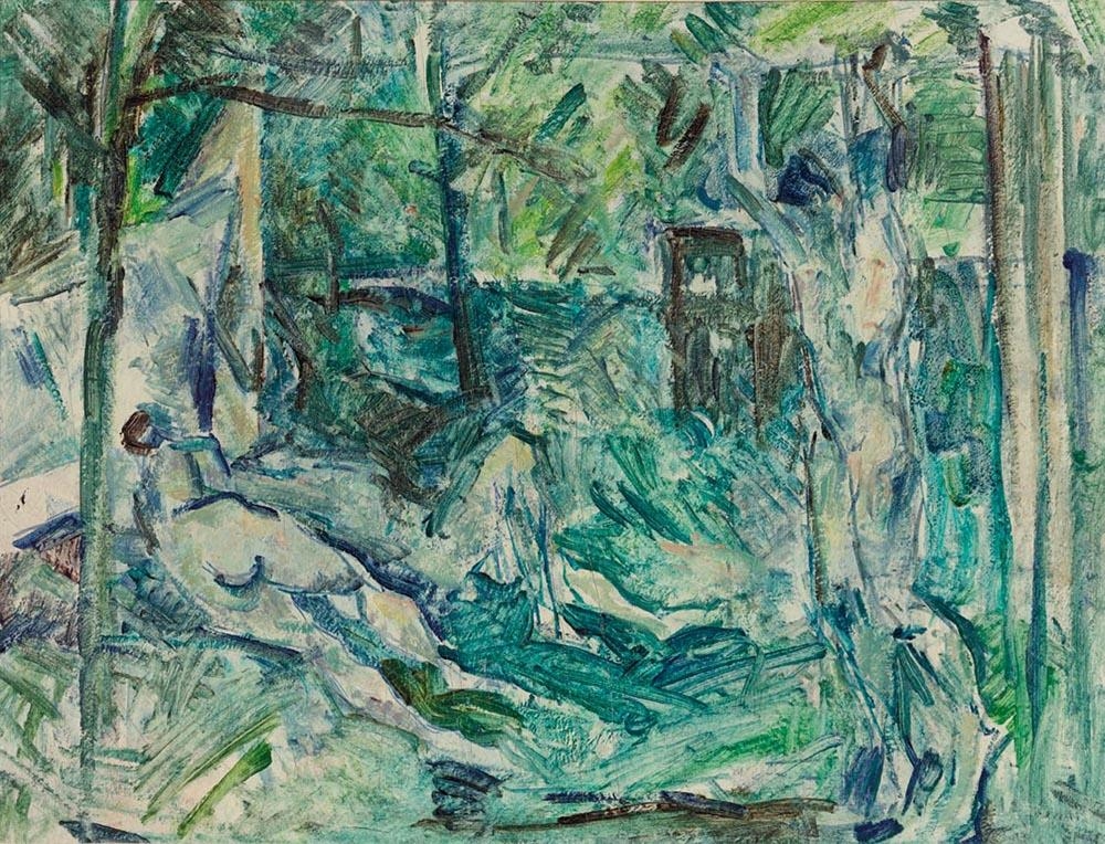 Artwork by John Passmore, Bathers, Made of oil on canvas