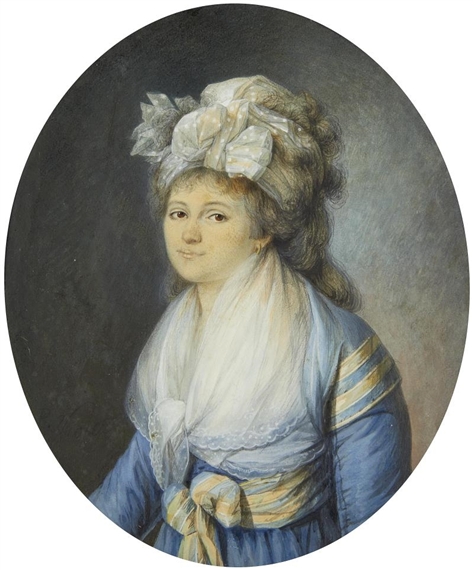 A portrait of the artist's wife by Pierre Noel Violet